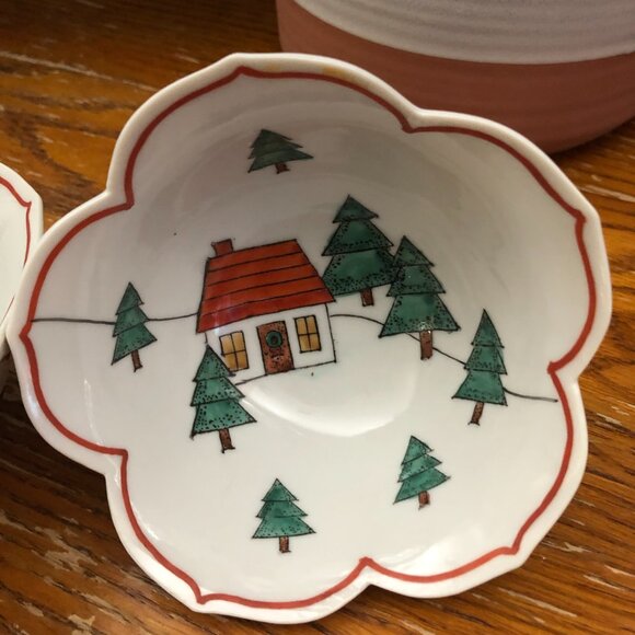 Winter/ Christmas Hand-Painted Holiday Bowls- Overjoy - Picture 5 of 6